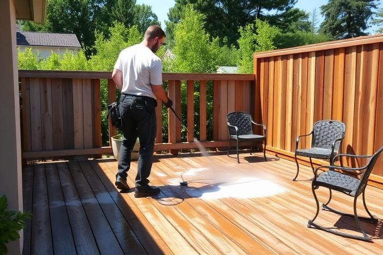 Deck and fence pressure washing restoration